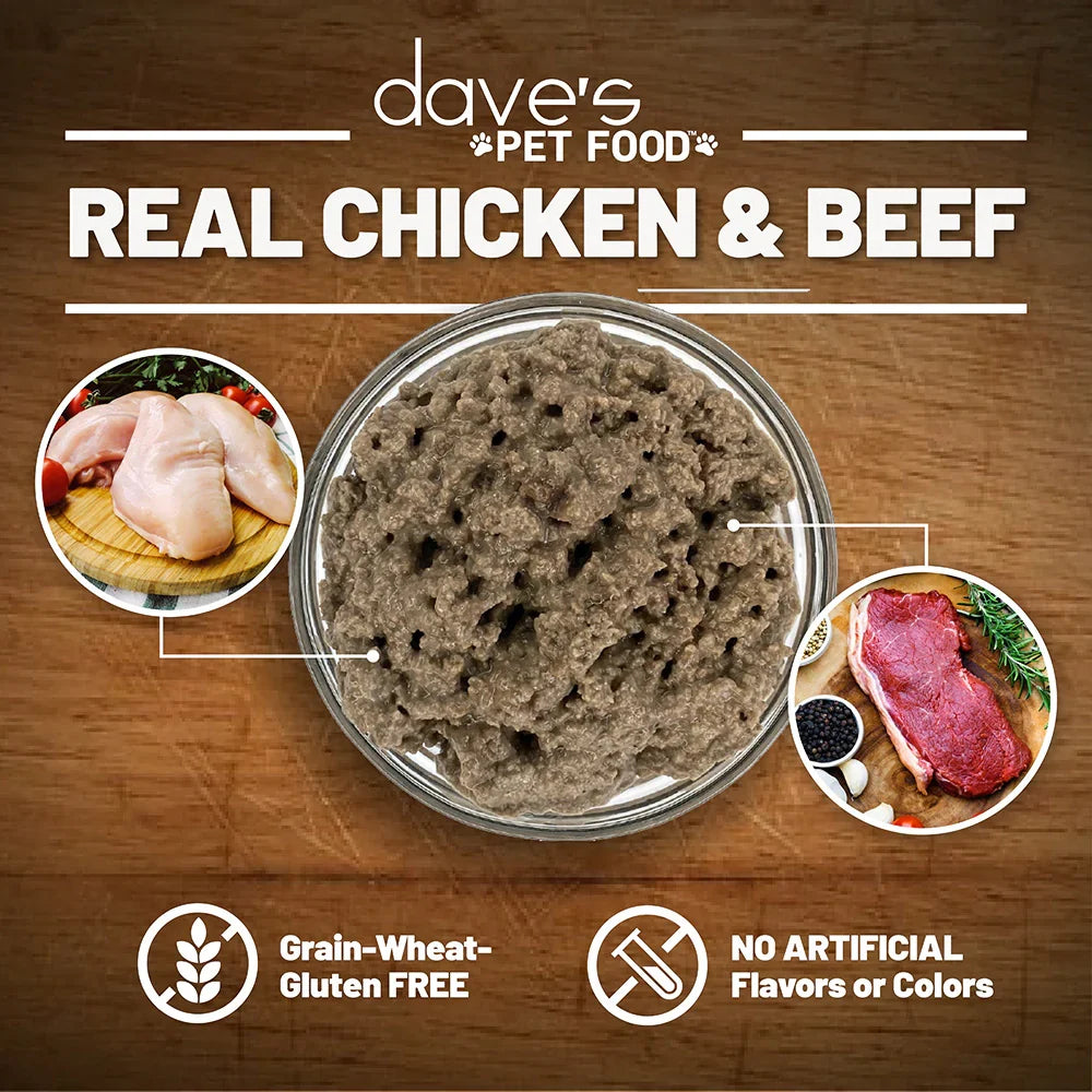 Dave's Naturally Healthy Beef & Chicken Dinner Paté Wet Cat Food (12.5oz) - Majestic Pet Kingdom