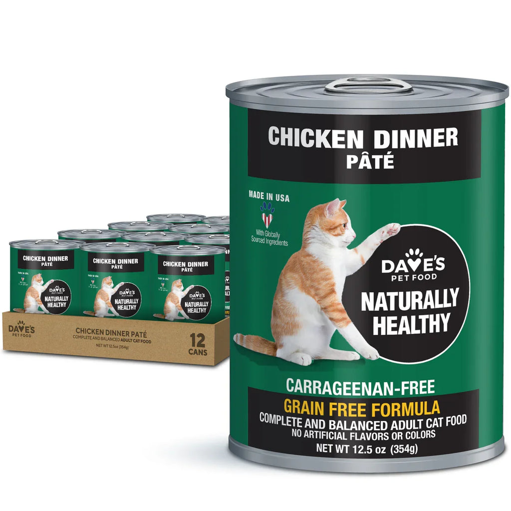 Dave's Naturally Healthy Chicken Dinner Paté Wet Cat Food (12.5oz) - Majestic Pet Kingdom