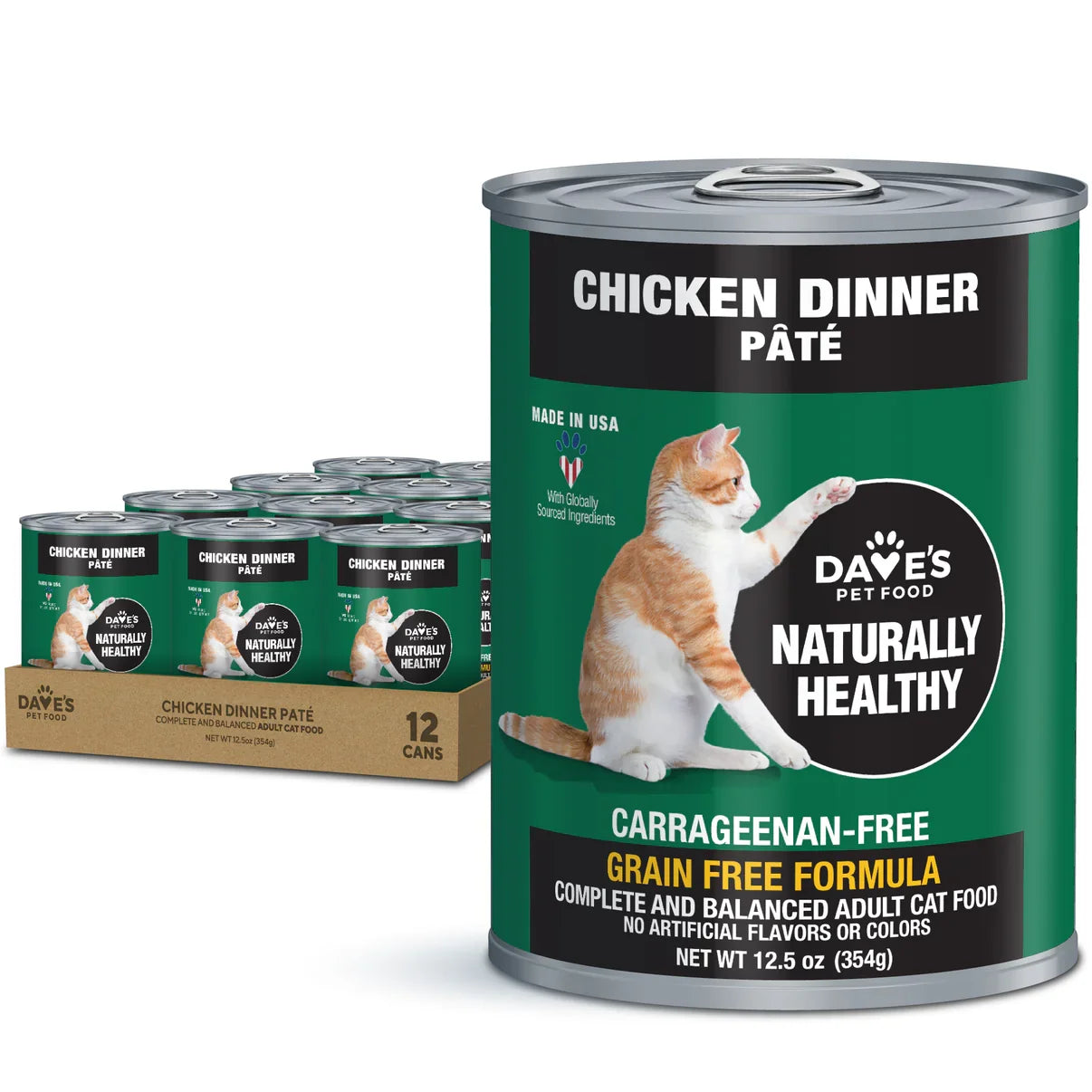 Dave's Naturally Healthy Chicken Dinner Paté Wet Cat Food (12.5oz) - Majestic Pet Kingdom