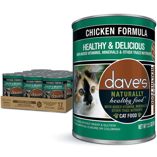 Dave's Naturally Healthy Chicken Dinner Paté Wet Cat Food (12.5oz) - Majestic Pet Kingdom