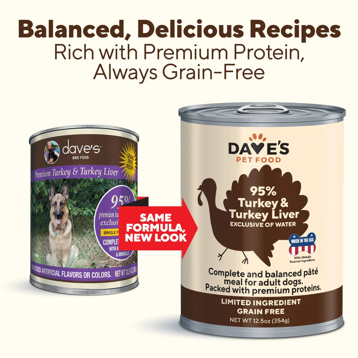 Dave's 95% Premium Meats™ Turkey & Turkey Liver For Dogs (12.5oz) - Majestic Pet Kingdom