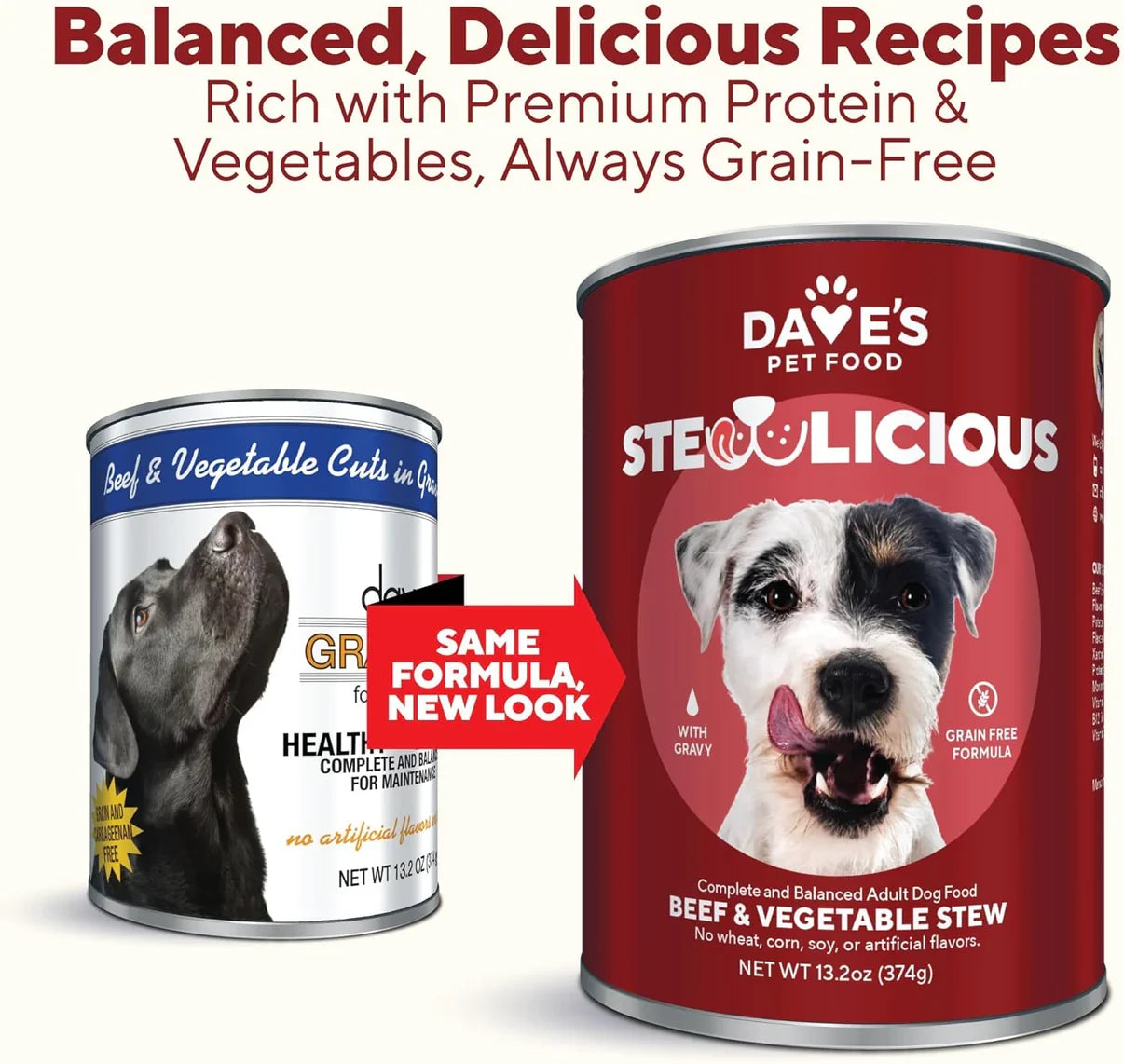 Dave's Stewlicious Beef & Vegetable Stew For Dogs (13.2oz) - Majestic Pet Kingdom