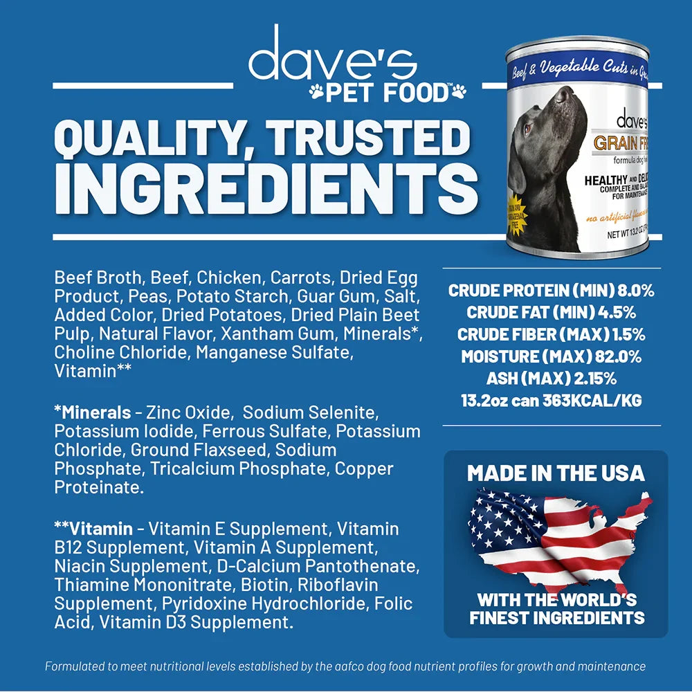 Dave's Stewlicious Beef & Vegetable Stew For Dogs (13.2oz) - Majestic Pet Kingdom