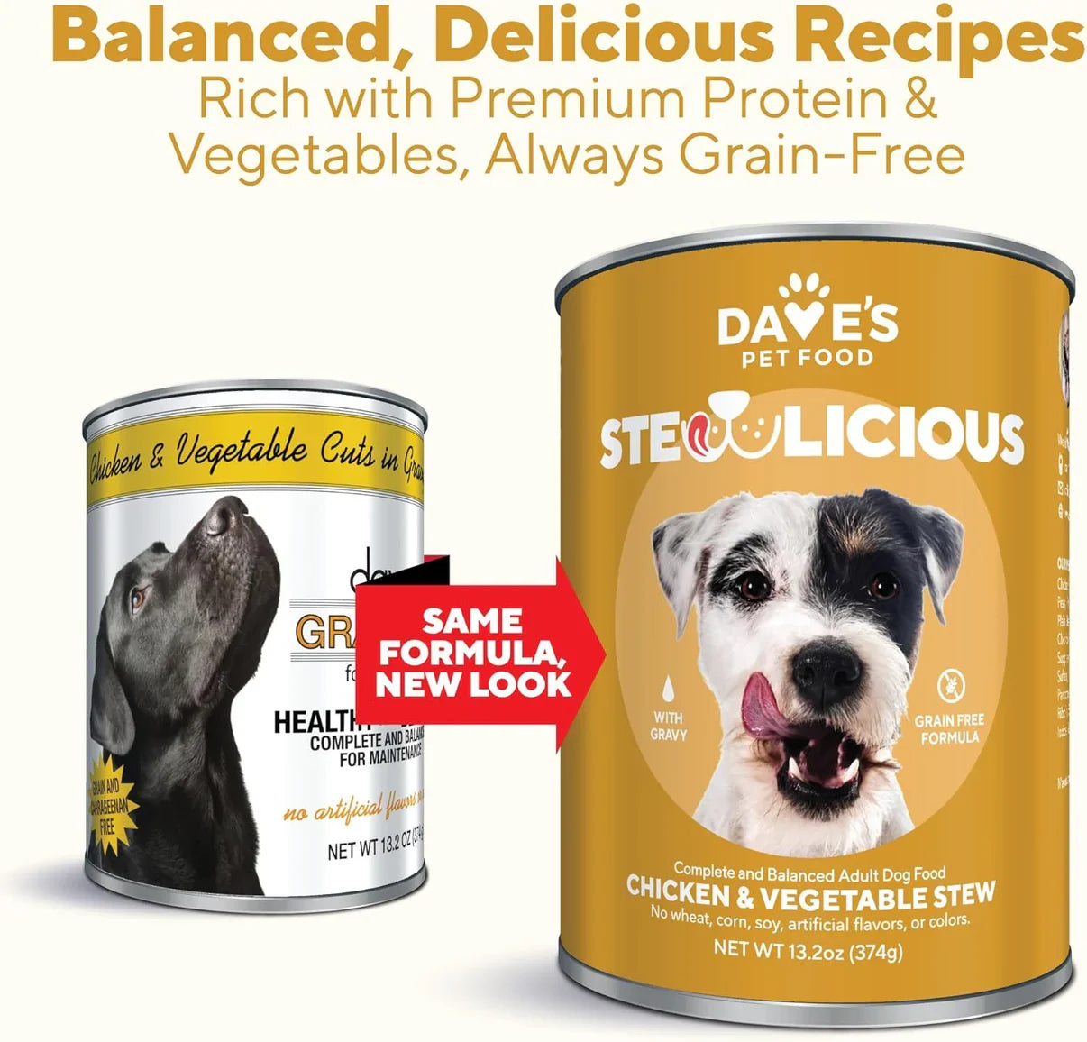 Dave's Stewlicious Chicken & Vegetable Stew For Dogs (13.2oz) - Majestic Pet Kingdom