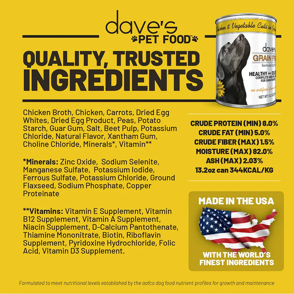 Dave's Stewlicious Chicken & Vegetable Stew For Dogs (13.2oz) - Majestic Pet Kingdom