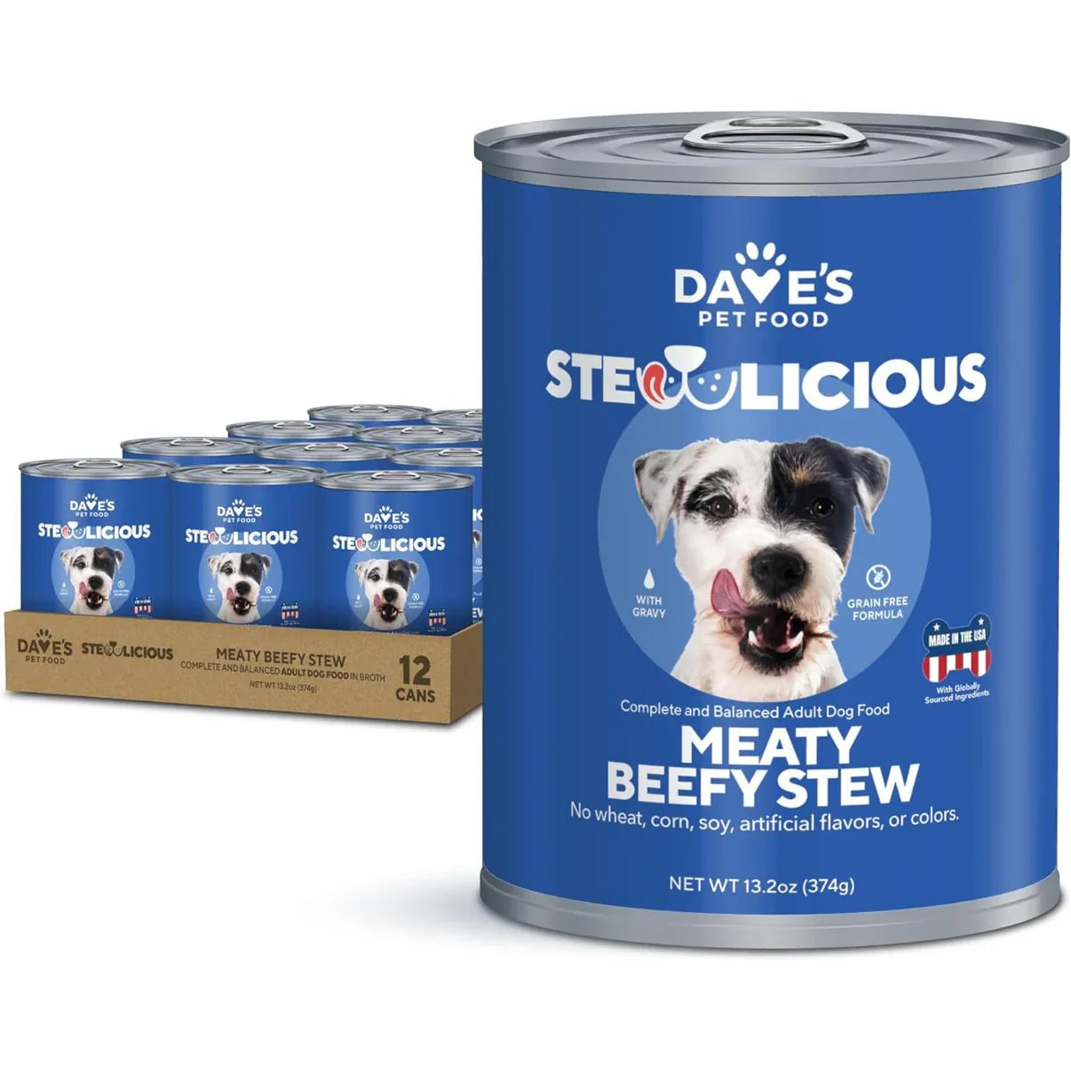 Dave's Stewlicious Meaty Beefy Stew For Dogs (13.2oz) - Majestic Pet Kingdom