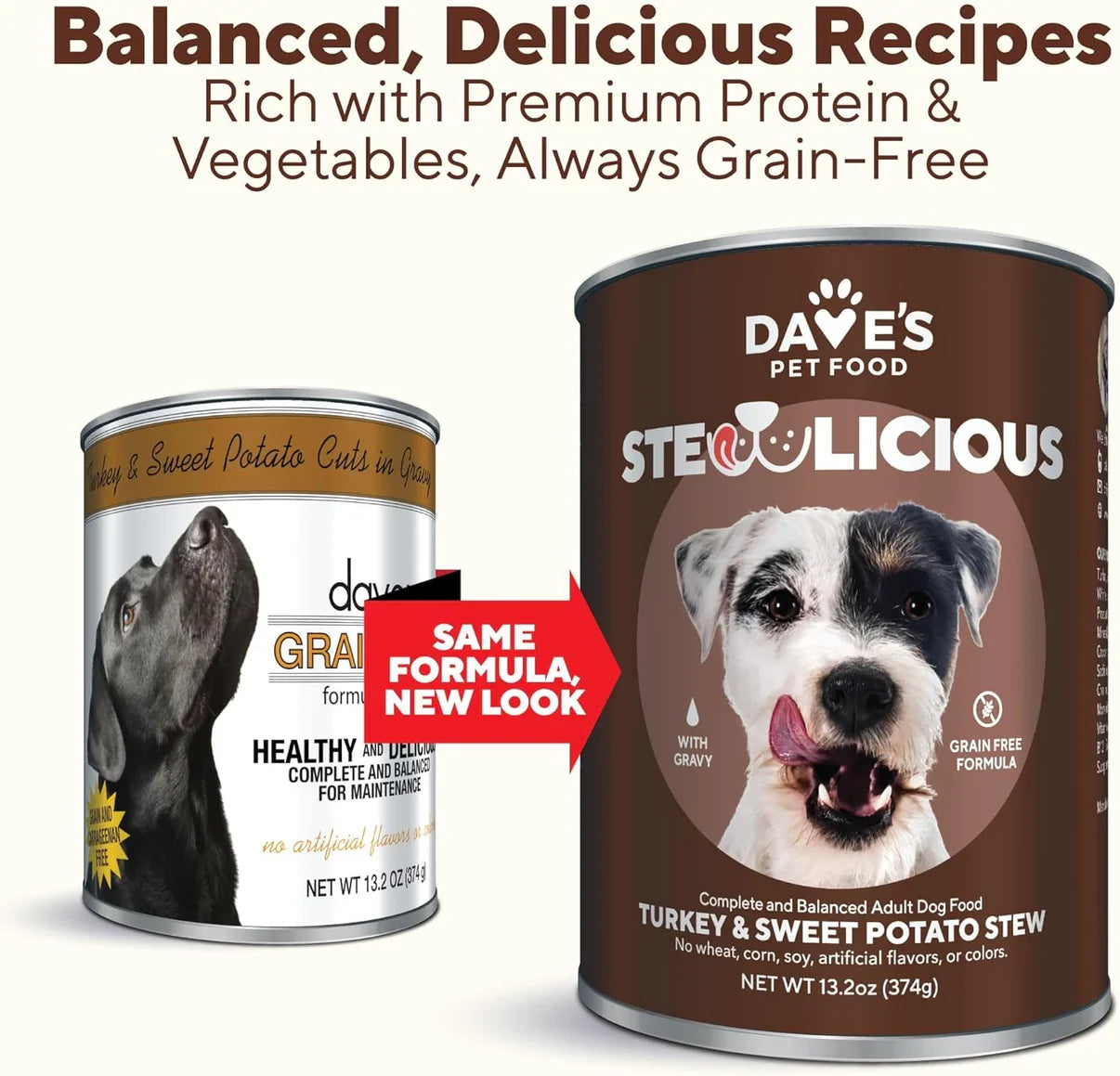 Dave's Stewlicious Turkey & Sweet Potato Cuts in Gravy For Dogs (13.2oz) - Majestic Pet Kingdom