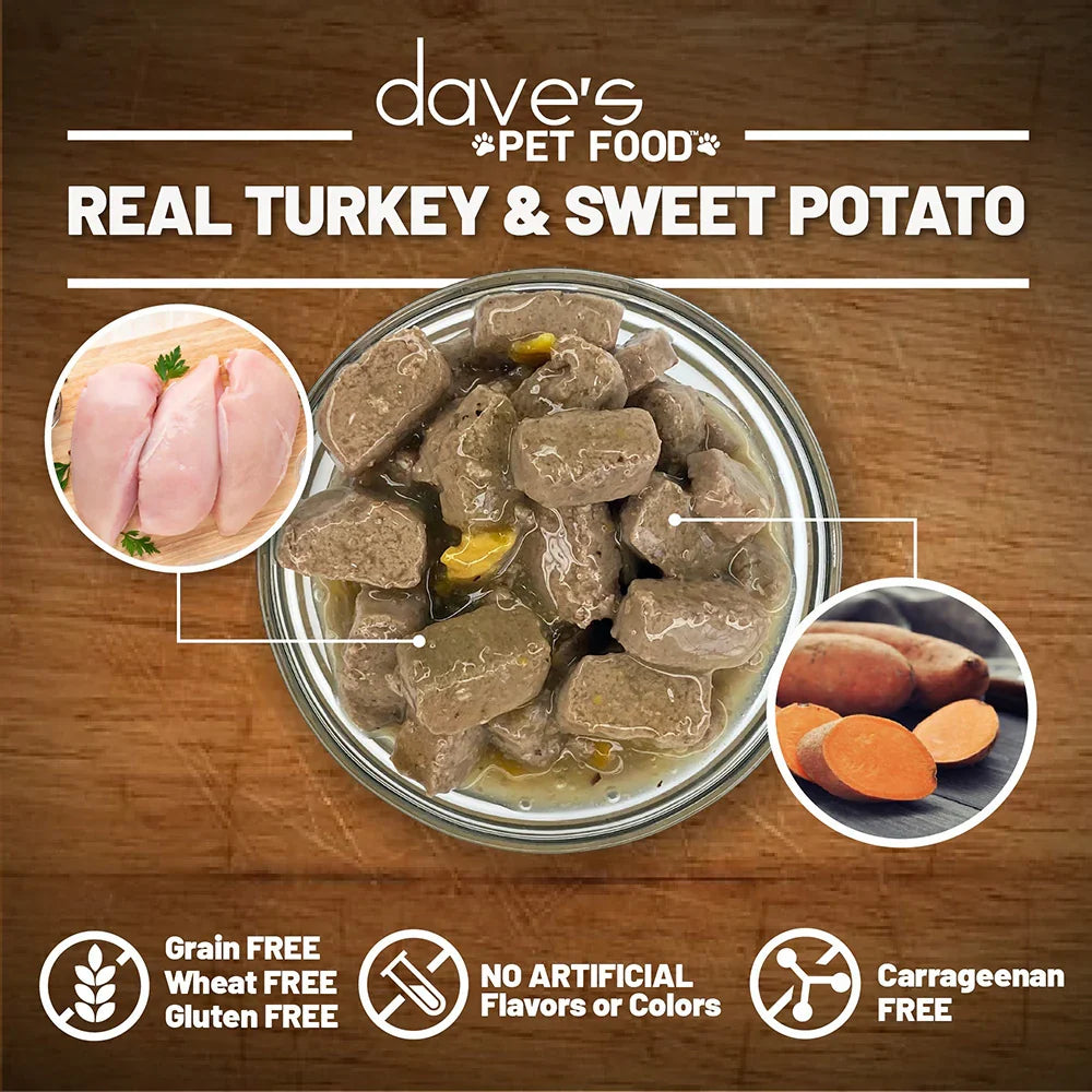 Dave's Stewlicious Turkey & Sweet Potato Cuts in Gravy For Dogs (13.2oz) - Majestic Pet Kingdom