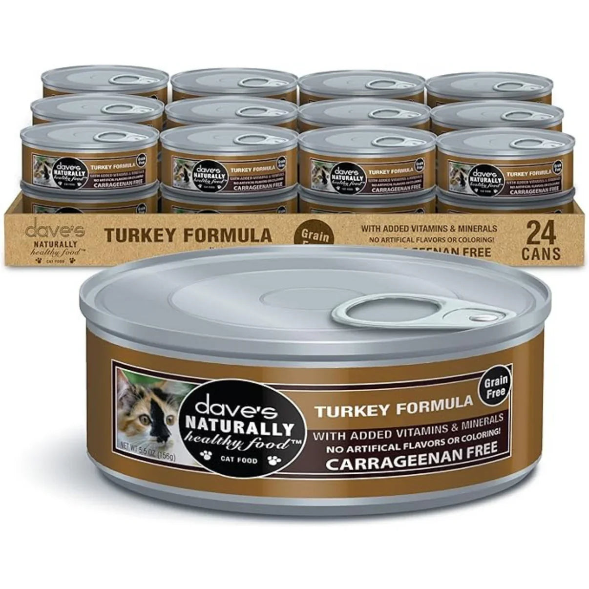 Dave's Naturally Healthy Grain Free Turkey Formula Wet Cat Food (5.5oz) - Majestic Pet Kingdom