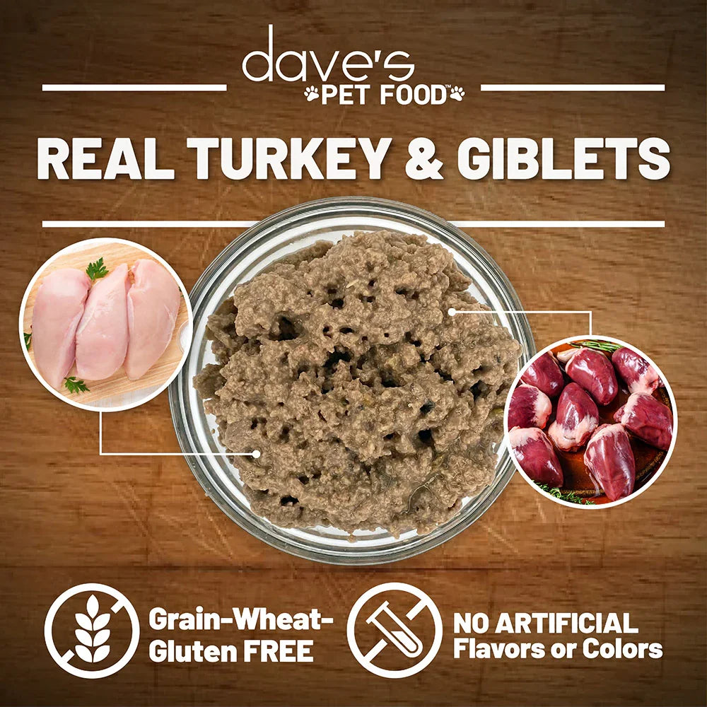 Dave's Naturally Healthy Grain Free Turkey & Giblets Dinner Wet Cat Food (5.5oz) - Majestic Pet Kingdom