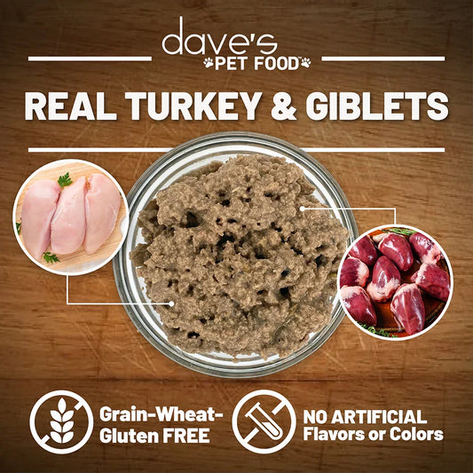 Dave's Naturally Healthy Grain Free Turkey & Giblets Dinner Wet Cat Food (5.5oz) - Majestic Pet Kingdom
