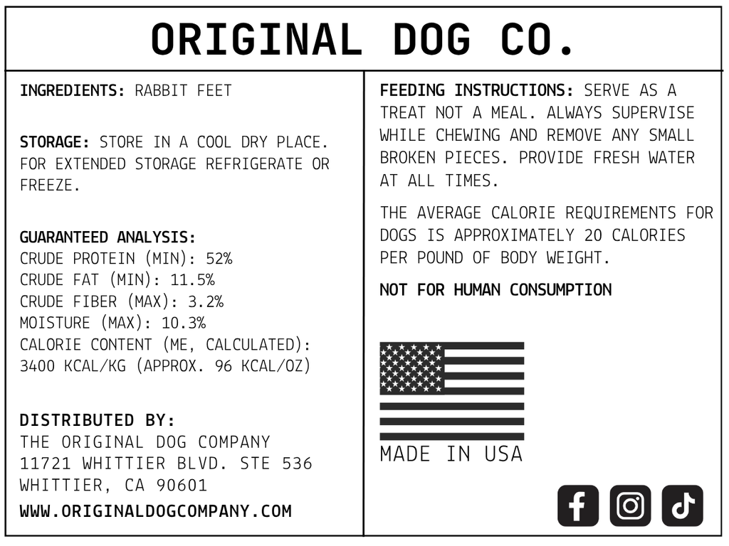 Majestic Pet Kingdom Dehydrated Rabbit Feet Dog Treats, 4 oz