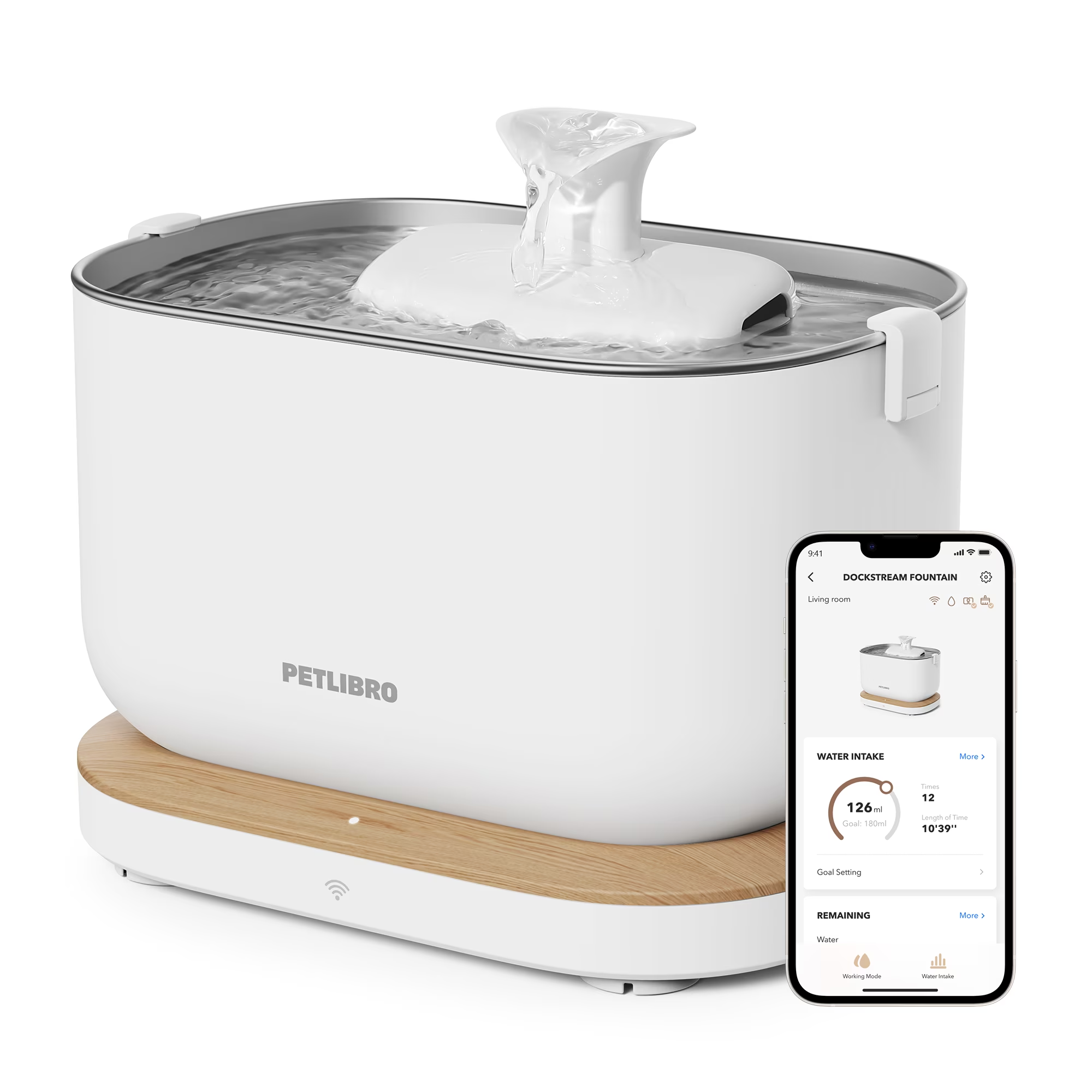 Dockstream Wireless Water Pump App Cat Fountain | Smart Stainless Steel Hydration System with App Tracking - Majestic Pet Kingdom