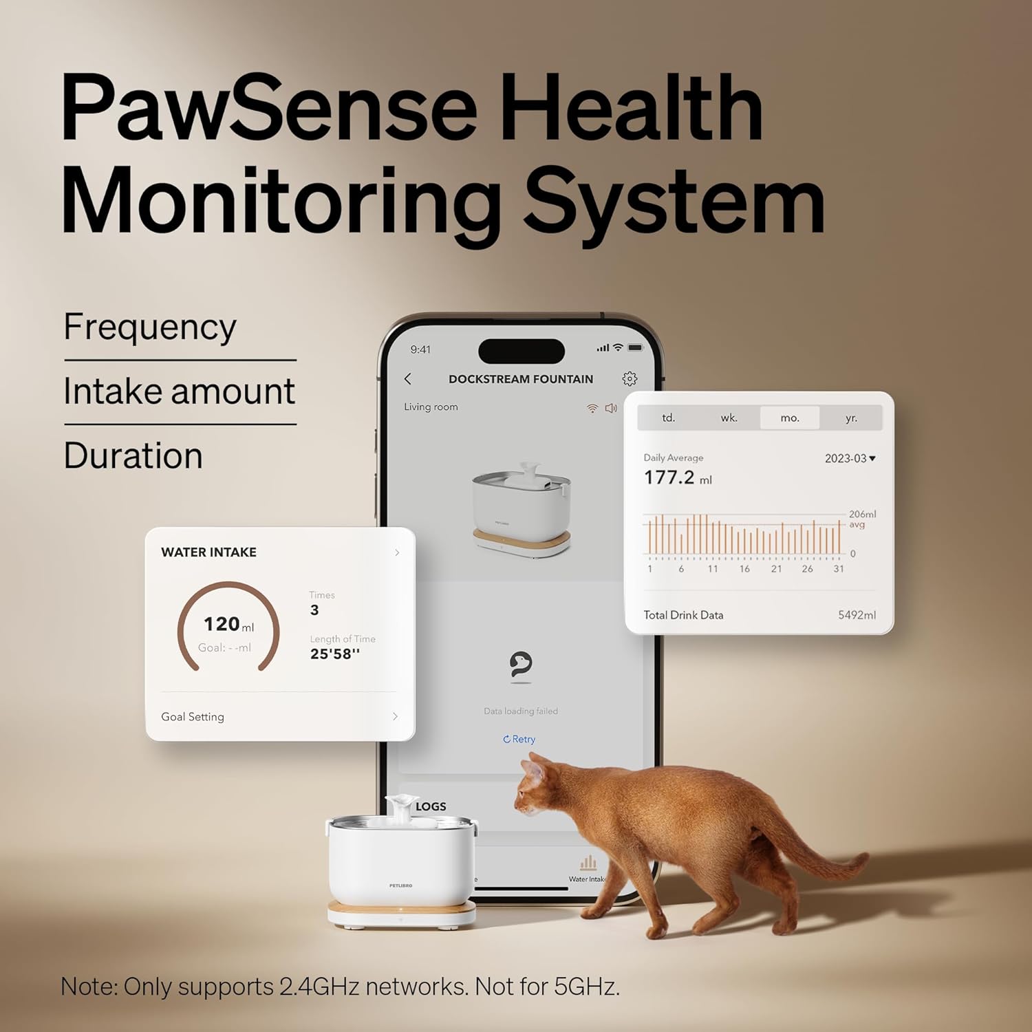Dockstream Wireless Water Pump App Cat Fountain | Smart Stainless Steel Hydration System with App Tracking - Majestic Pet Kingdom