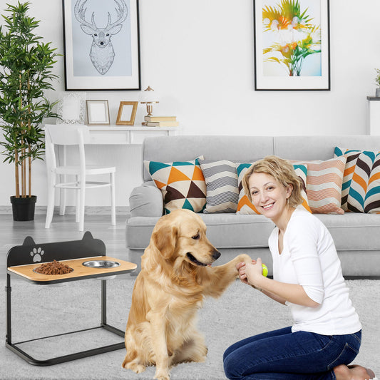 Dog Bowl Stand with 2 Stainless Steel Food Water Bowls | Purrfect Pet Kingdom