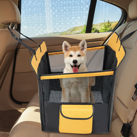 Dog Car Seat Cover with Mesh Window for Small and Medium Dogs-Black - Majestic Pet Kingdom