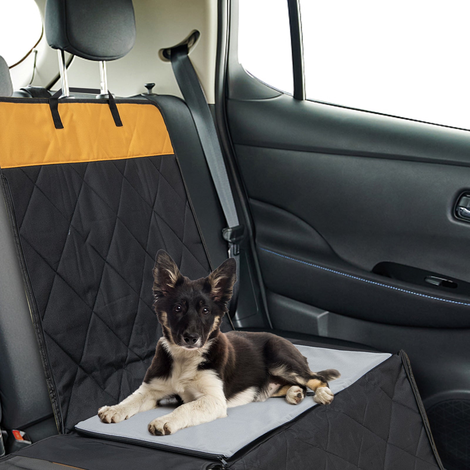Dog Car Seat Cover with Mesh Window for Small and Medium Dogs-Black - Majestic Pet Kingdom