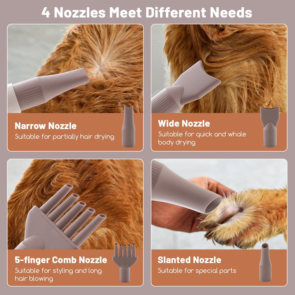 Dog Cat Hair Blower with Negative Ion Function and Adjustable Temperature - Majestic Pet Kingdom