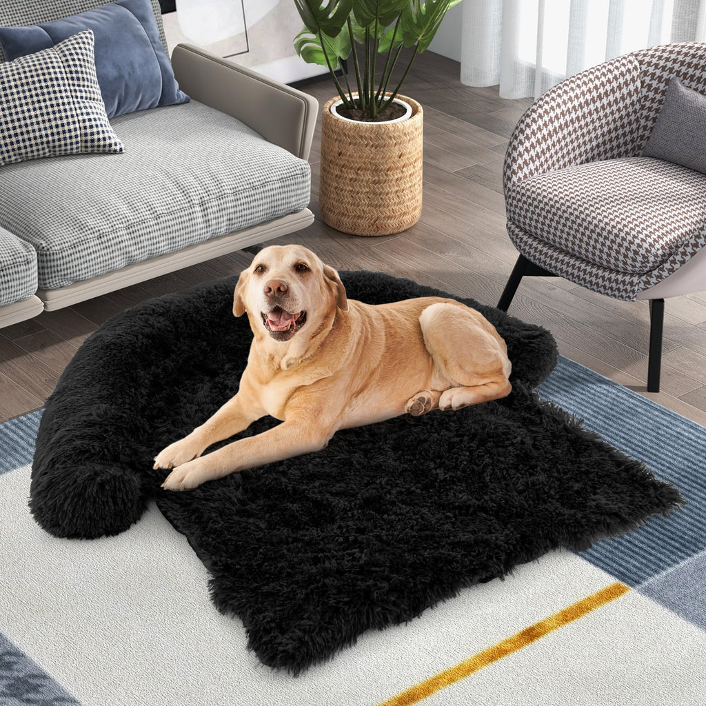 Plush Calming Dog Couch Bed with Anti-Slip Bottom - Majestic Pet Kingdom