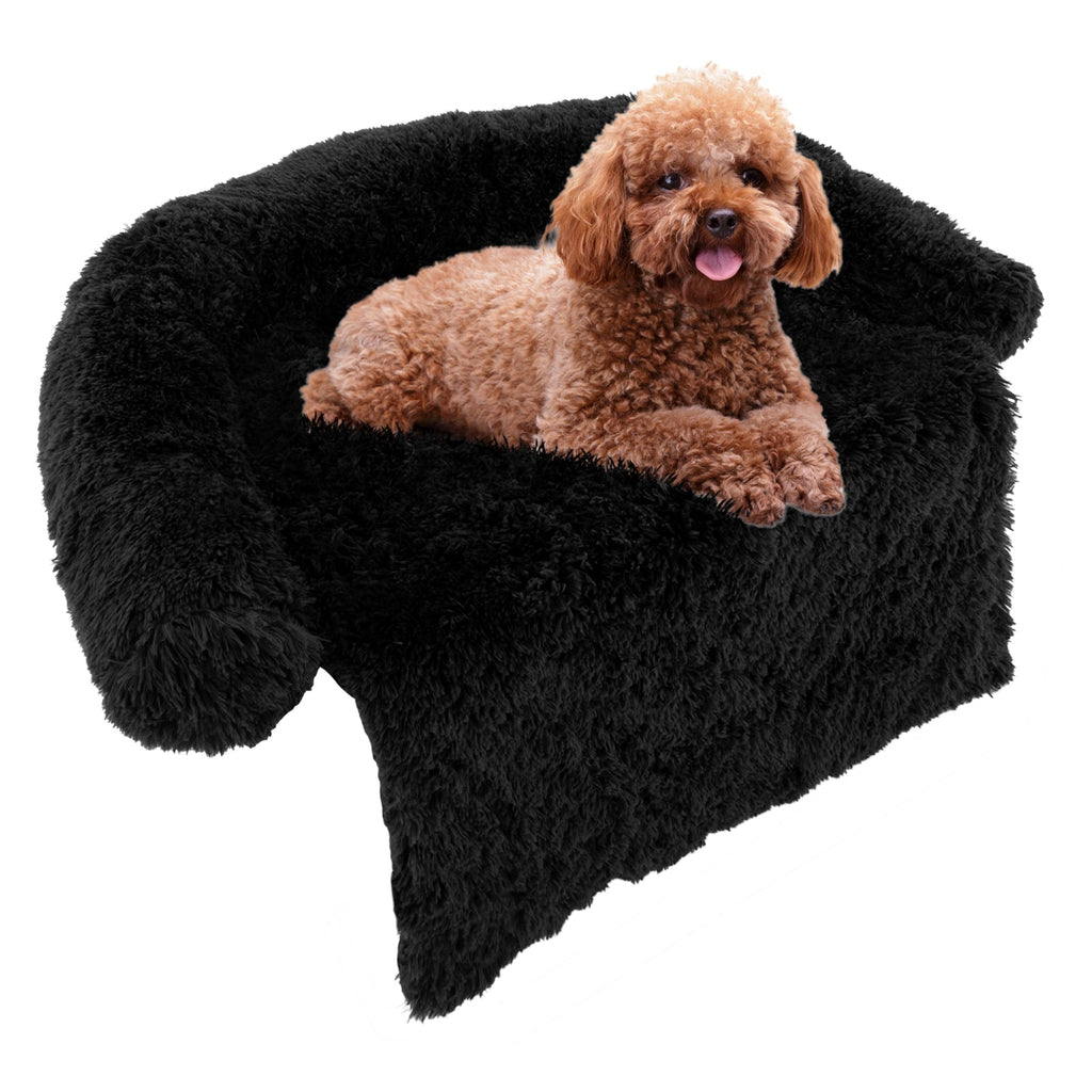 Plush Calming Dog Couch Bed with Anti-Slip Bottom-S - Majestic Pet Kingdom
