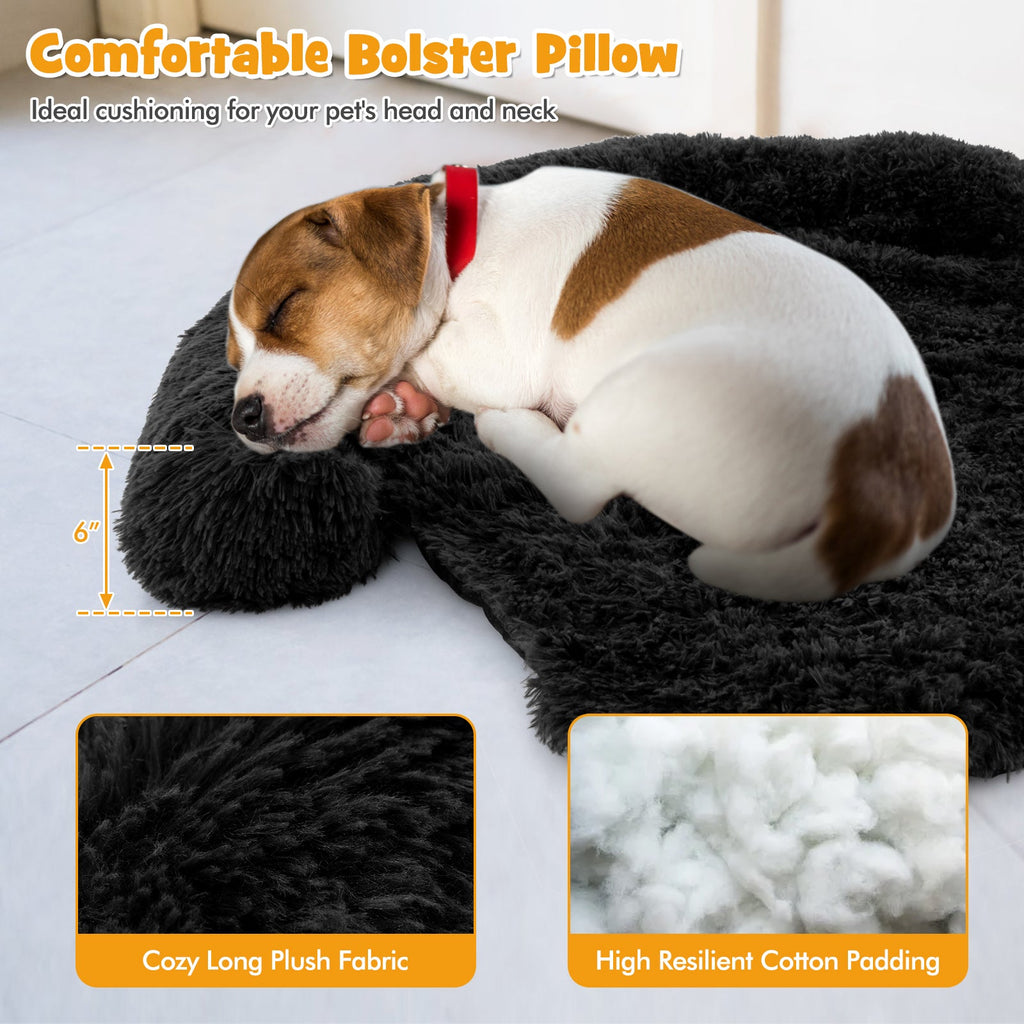 Plush Calming Dog Couch Bed with Anti-Slip Bottom-S - Majestic Pet Kingdom