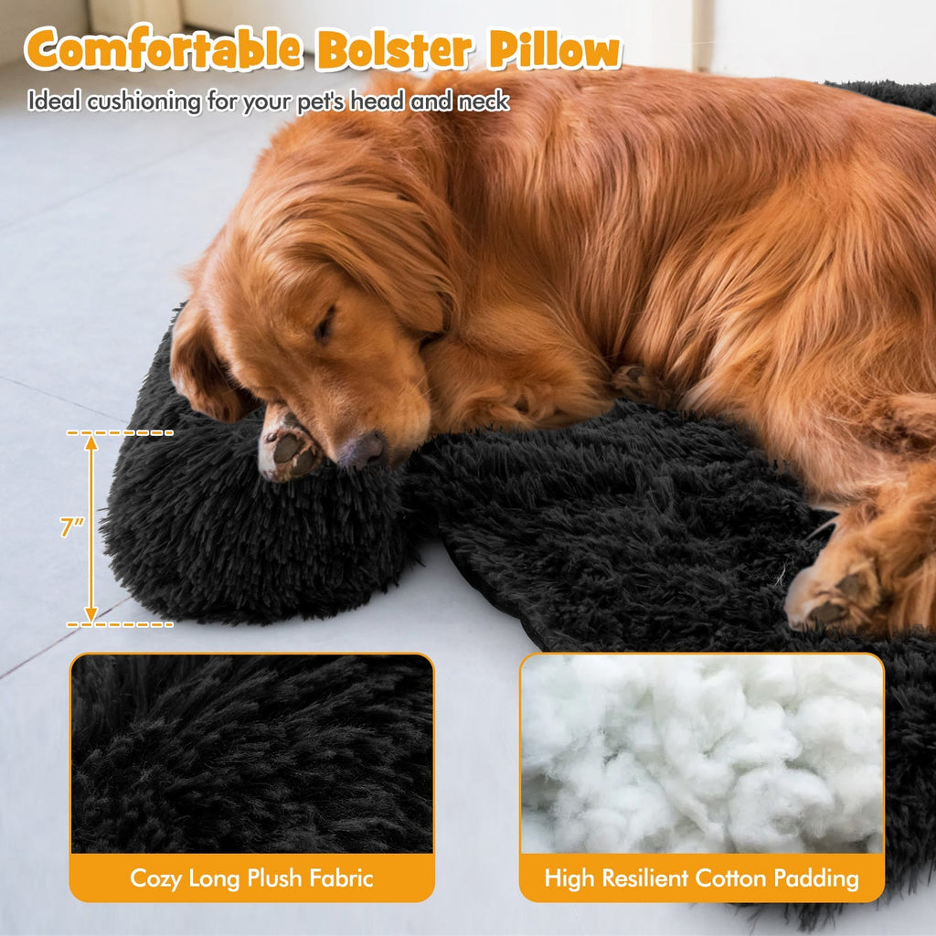 Plush Calming Dog Couch Bed with Anti-Slip Bottom - Majestic Pet Kingdom