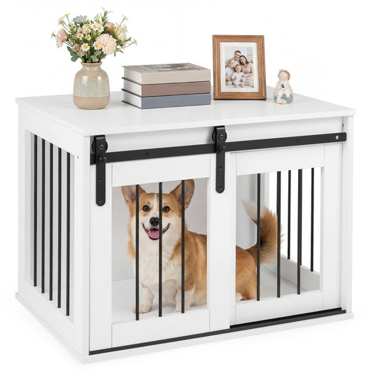 Dog Crate Furniture Heavy Duty Dog Kennel with Sliding Barn Door | Purrfect Pet Kingdom