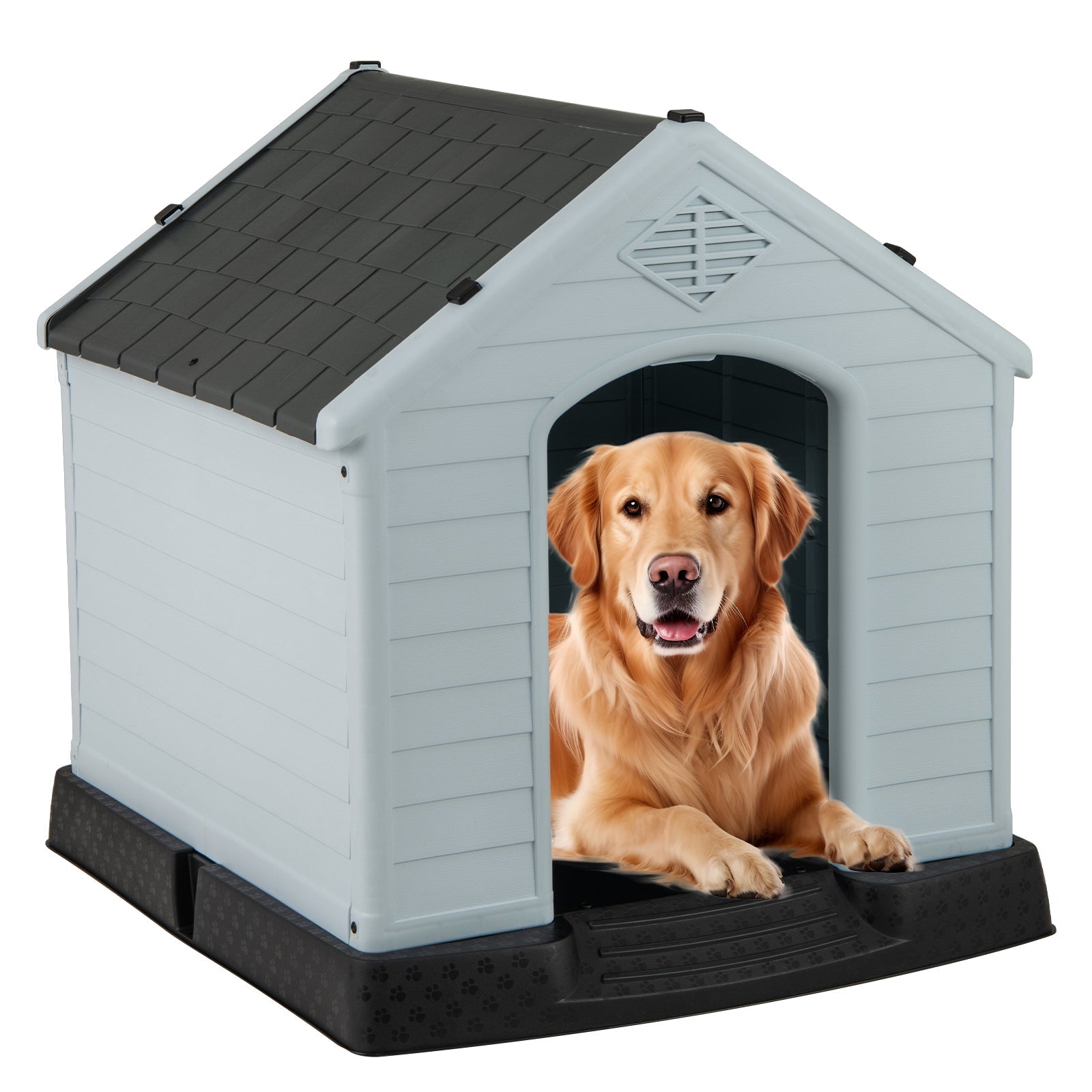 Dog House for Small Dogs Waterproof Plastic with Elevated Floor - Majestic Pet Kingdom