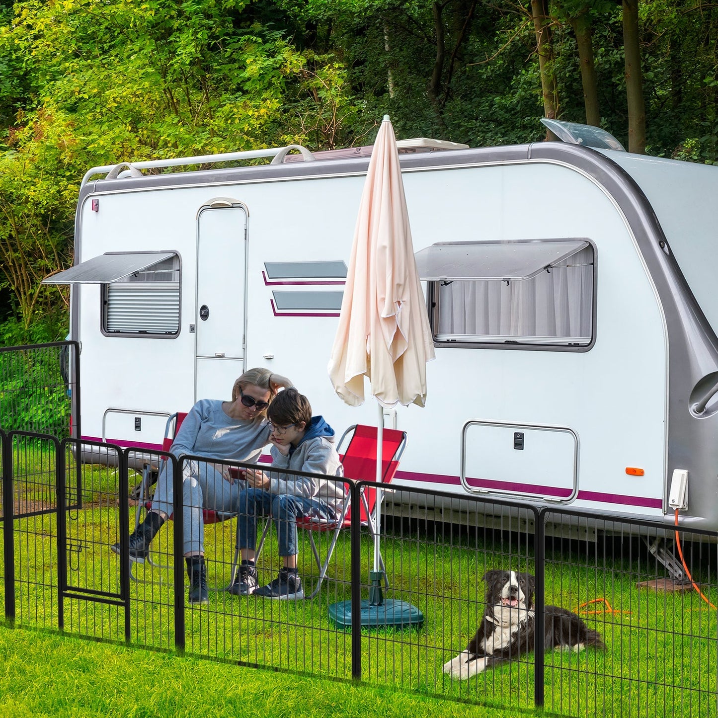 Dog Playpen 16-Panel 32-Inch Heavy Duty Metal Fence with
