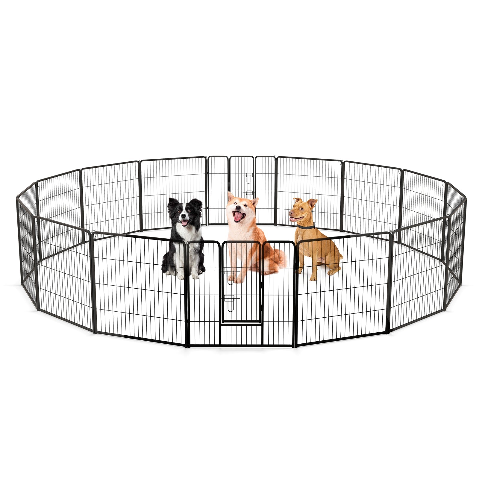 16 Panel 24/32/40 Inches Height Dog Playpen with Lock and Large Door - Majestic Pet Kingdom
