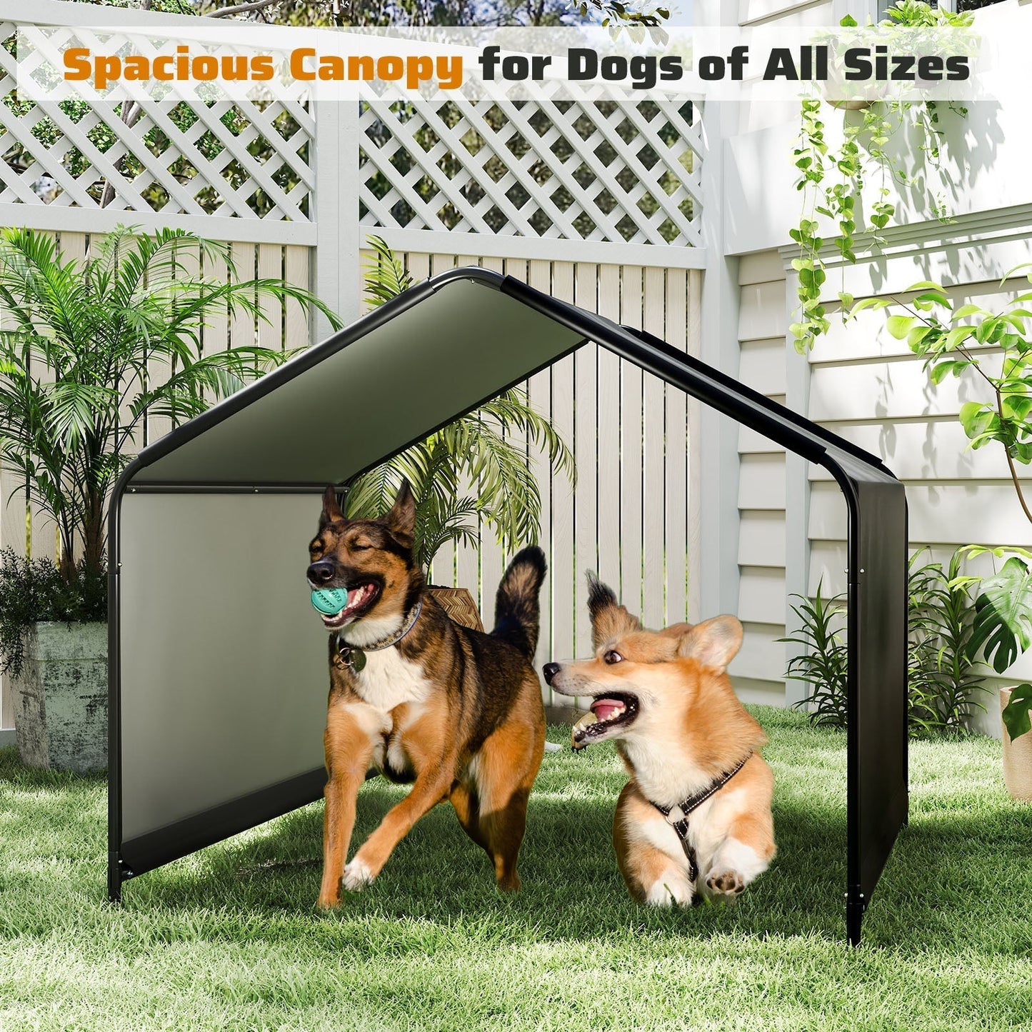 Dog Shade Shelter Outdoor Canopy Kennel with Waterproof Roof
