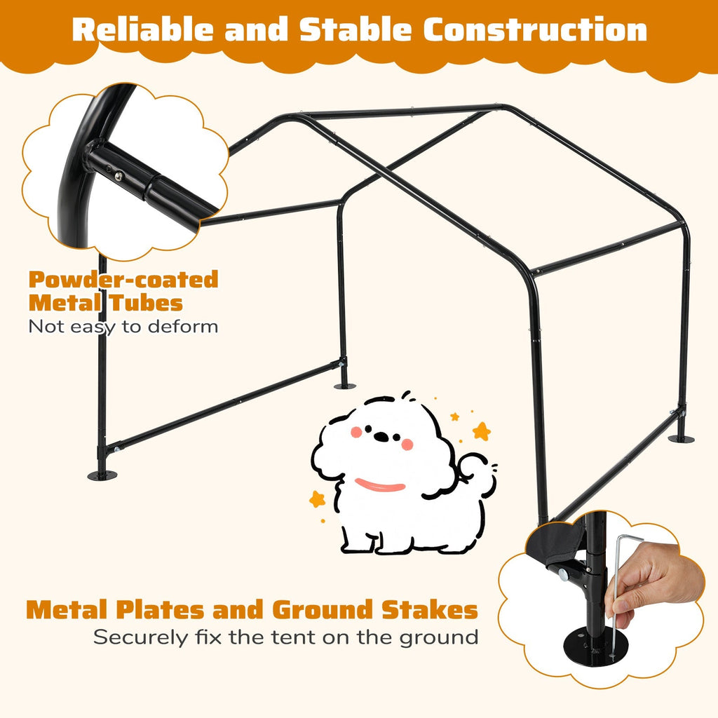 Dog Shade Shelter with Waterproof Roof for Large Medium Small Breeds-Black - Majestic Pet Kingdom
