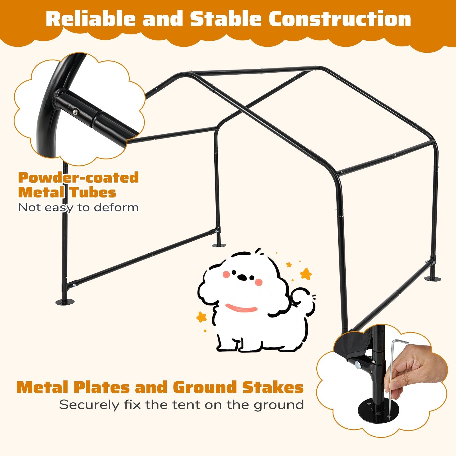 Dog Shade Shelter with Waterproof Roof for Large Medium Small Breeds-Black - Majestic Pet Kingdom