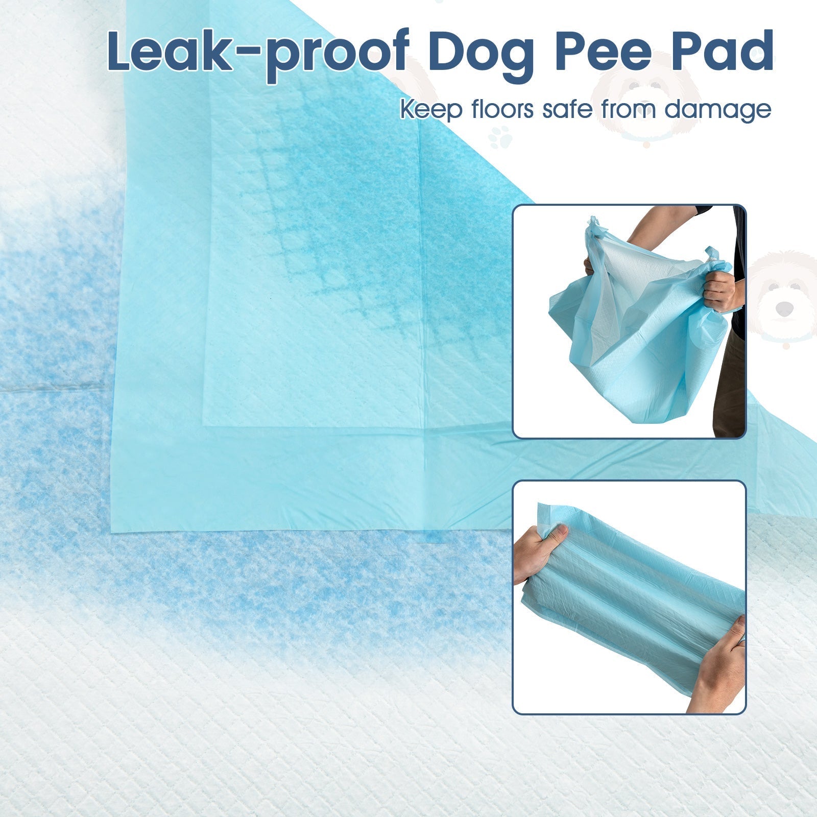 Dog and Puppy Pee Pads 24" x 17" (300 Counts) for Potty Training-Blue | Purrfect Pet Kingdom