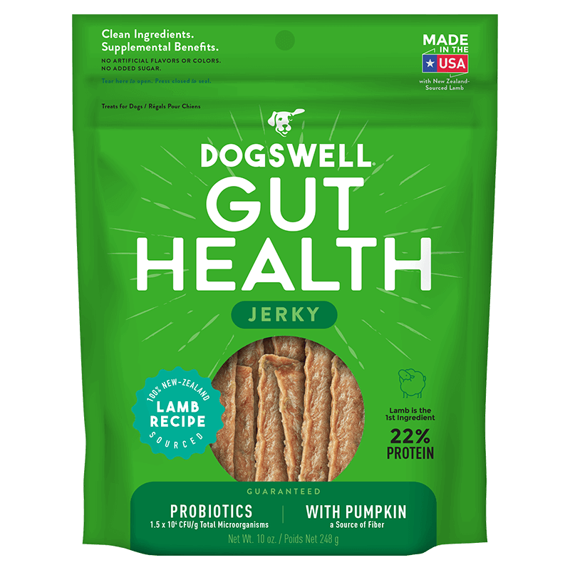 Dog Treats Dogswell Gut Health Lamb Recipe Jerky Chews 10oz