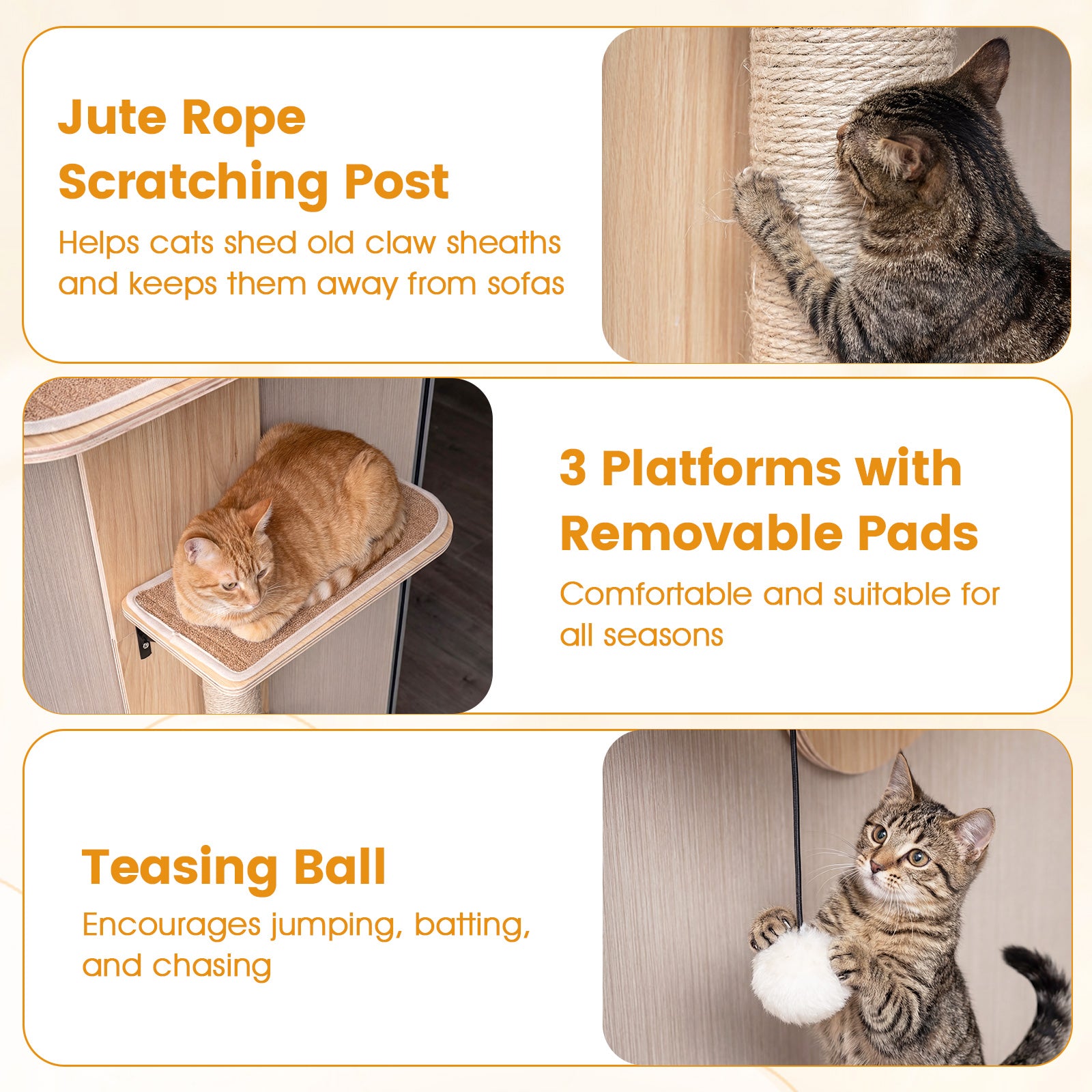 Door Hanging Cat Climber 4-level Height Adjustable with Plush Bed - Majestic Pet Kingdom