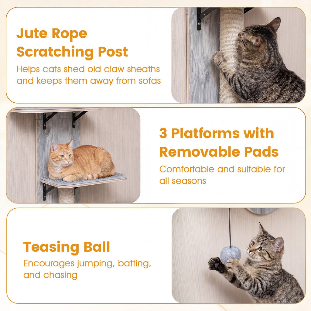 Door Hanging Cat Climber 4-level Height Adjustable with Plush Bed - Majestic Pet Kingdom
