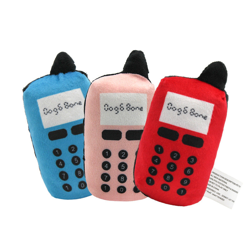 Dog Plush Toy Cell Phone Shape Squeaky Soft Interactive Chewer - Detail Angle 4 | Majestic Pet Kingdom