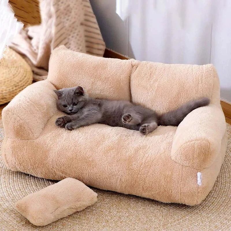 Luxury Cat Bed Sofa: Warm Plush Nest for Dogs & Cats - Majestic Pet Kingdom
