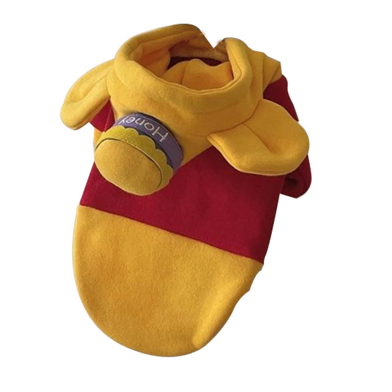 Autumn And Winter New Dog Sweater Winnie The Pooh Transfiguration Thin Cat Two-Piece Small And Medium-Sized Dog Pet Clothes - Majestic Pet Kingdom