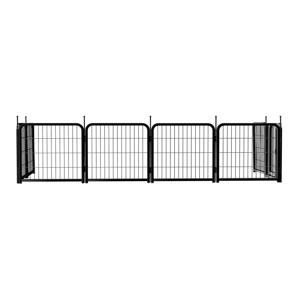 Outdoor dog fence, 8-piece board dog fence. 31 inch portable pet sports fence. Black, 26.3 inches wide x 31.5 inches high. - Majestic Pet Kingdom