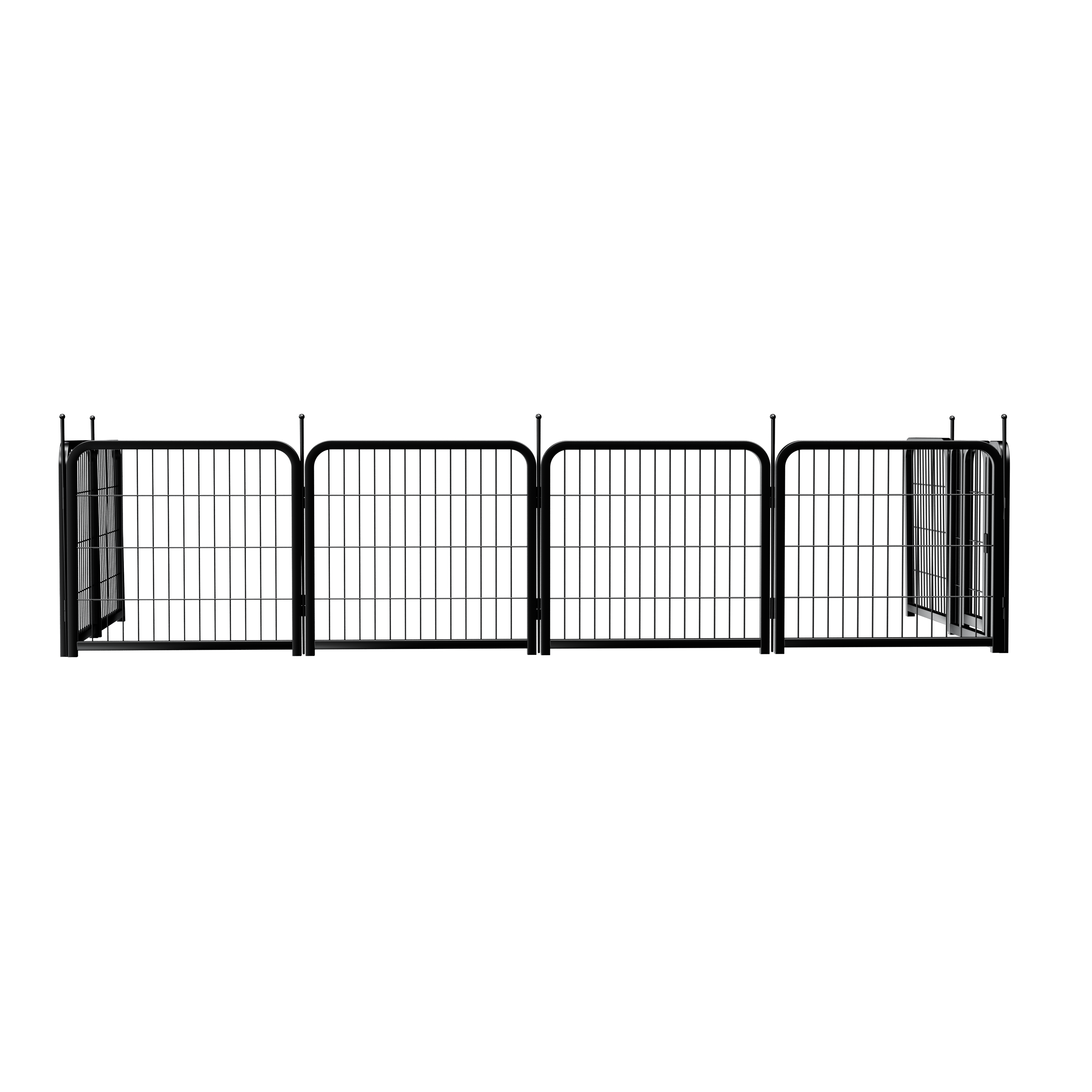Outdoor dog fence, 8-piece board dog fence. 31 inch portable pet sports fence. Black, 26.3 inches wide x 31.5 inches high. - Majestic Pet Kingdom
