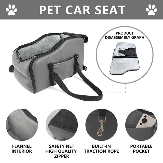 Portable pet bed for outings car travel safety seat center console car cushion car dog bed small dog ride artifact | Purrfect Pet Kingdom