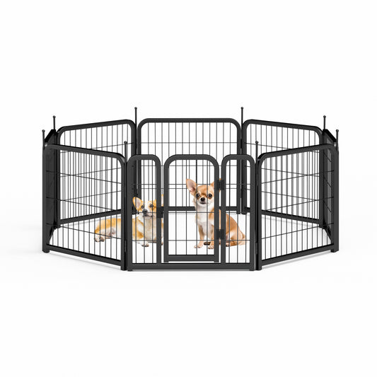 Dog Playpen 8-Panel 24-Inch Portable Metal Exercise Yard Fence - Detail Angle 2 | Majestic Pet Kingdom