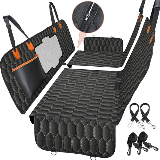 Four in one detachable pet car cushion waterproof dirt proof and scratch resistant rear trunk seat cushion for passenger seat - Main Feature View | Majestic Pet Kingdom