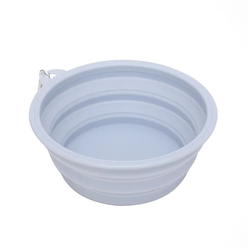 Dog Bowl Foldable Silicone Travel Feeding Container with Cli