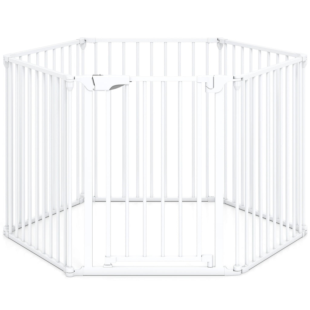 Extra Wide Baby Gate Fits 34.5-154" Openings 6-Panel Adjustable Pet Safety Fence