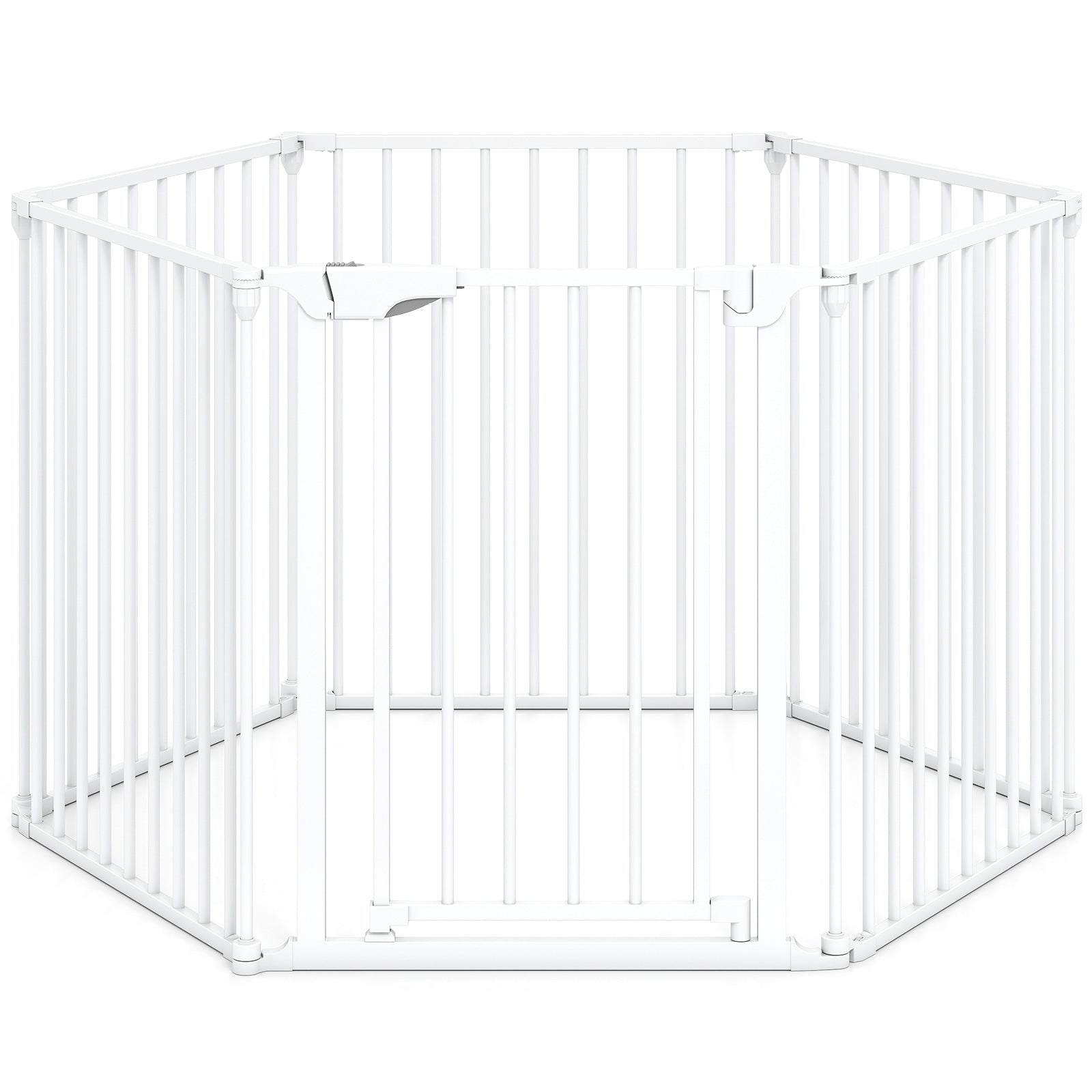 Extra Wide Baby Gate Fits 34.5-154" Openings 6-Panel Adjustable Pet Safety Fence