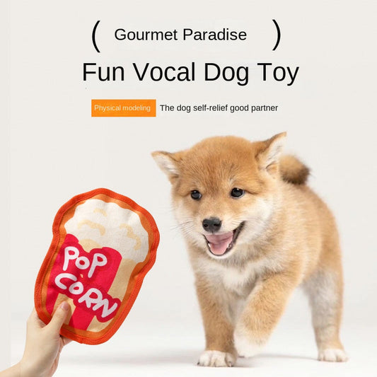 Durable Dog Toy for Chewing, Playing, and Teeth Cleaning - Fun Squeaky Anti-Boredom Design in Hamburger and French Fries Shapes for Small and Medium Dogs | Purrfect Pet Kingdom