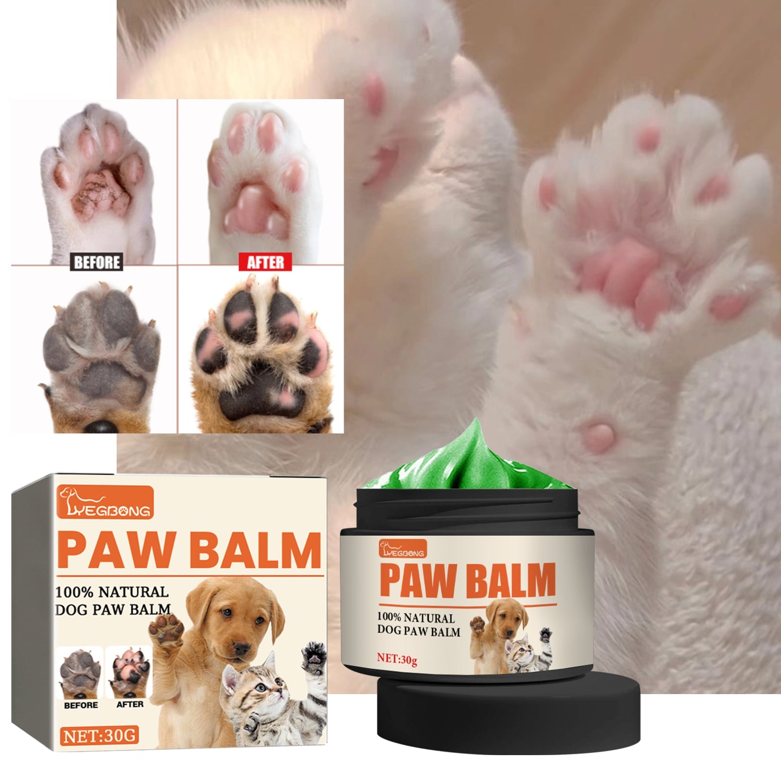 Pet Paw Care Balm: Anti-Dry Crack Pad Moisturizer